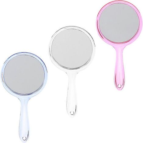 Miroir de maquillage double face, miroir grossissant portable, compatible avec les filles, lot de 3 avec poignée pratique (1/5)