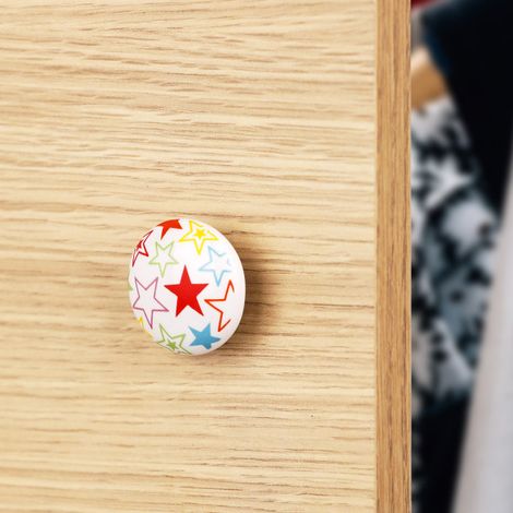 Ouvre&Déco – Bouton de meuble CARNAVAL, Porcelaine rouge Ø35 mm (1/5)