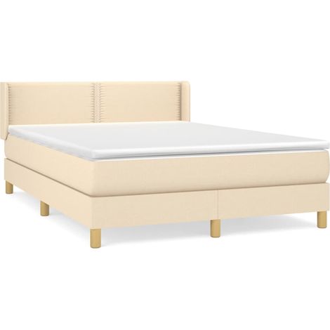 Maison Exclusive - Cama box spring con colchón tela color crema 1 (1/5)
