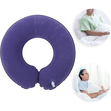 Coussin de chaise - Coussin de chaise Opblaasbaar - bleu - Coussin anneau - 454011cm - Tissu en daim - Anneau de siège - Coussin compensé (1/4)