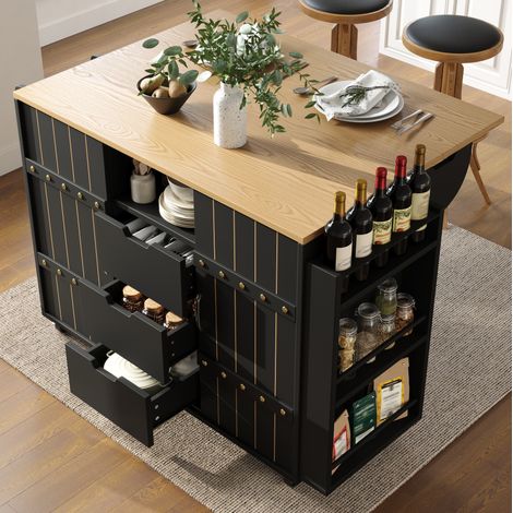 Küchenschrank Küchenwagen Aufbewahrung klappbar 110cm OKMYHOME (1/5)