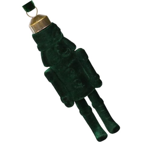 Adorno de cascanueces flocado para ventana de árbol, - Tinta verde