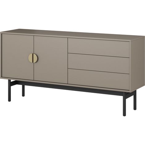 Selsey Stoon II - TV-Lowboard mit 2 Türen und 3 Schubladen, Steingrau, 154 cm (1/5)