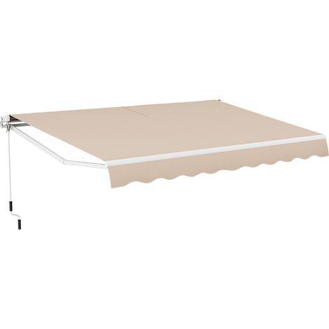 Tenda da sole a caduta inclinabile da esterno, Tendalino a scomparsa con manovella 4x2,5m Beige (1/3)