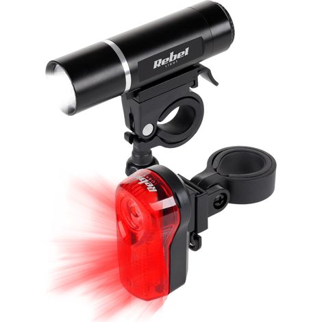 Luz para bicicleta, trasera, delantera, linterna, juego de LED, AAA Rebel (1/5)