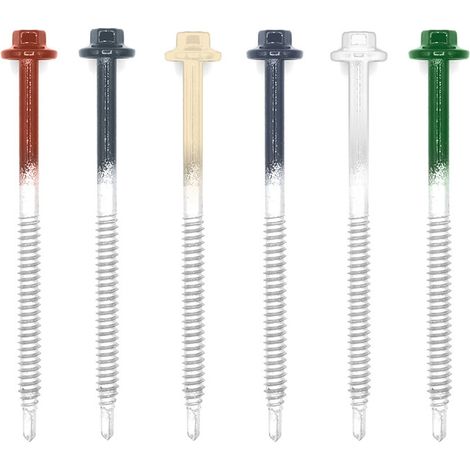 Faynot – Vis de pression 6.3x100 mm – Acier laqué – Pour bois dur – Sachet de 50 vis – Tête inox pour fixation professionnelle (1/5)