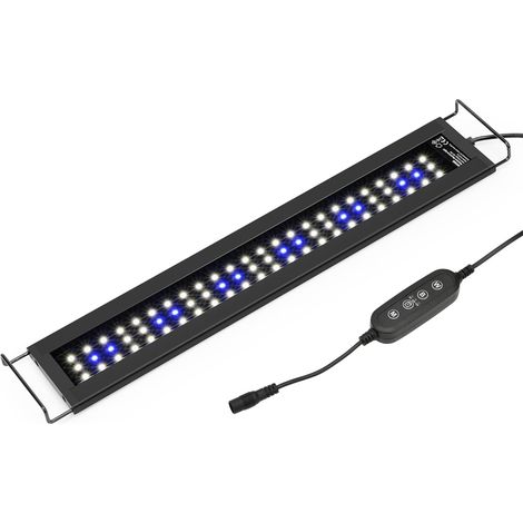 LED-Lichtleiste für Aquarien mit Timerfunktion, einstellbare weiße und blaue Lichter, wasserdichte Aquarienbeleuchtung 43-60 cm, 11 W, 760 LM 43-60 cm