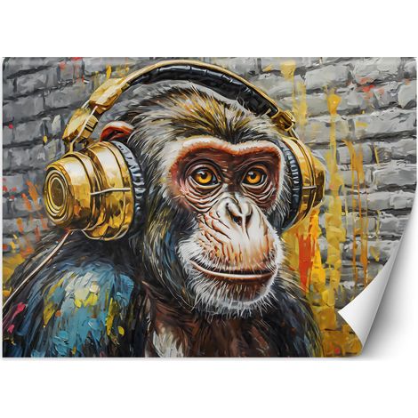 Fototapete Affe DJ Musik 150x105 cm