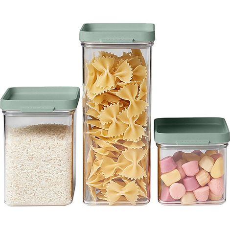 Boîte Rangement Cuisine Set de 3 Pièces - Boîte Conservation avec Couvercle - Rangement et Organisation de Cuisine - Boite Hermétique Alimentaire - 700 ml, 1100 ml et 2000 ml - Nordic sage (1/4)
