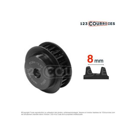 Poulie dentée Delta Chain moyeu plein PD8MDC22-21-OPTIBELT