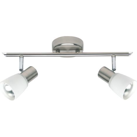 BRILLIANT lampe Luca spot tube 2 lames fer / chrome / blanc 2x R50, E14, 40W, adapté aux lampes à réflecteur (non incluses) Échelle A ++ à E Têtes pivotantes (1/3)