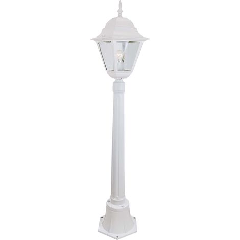 Lampione new york bianco cm.110 alluminio 1 luce 60w - I Giardini Del Re