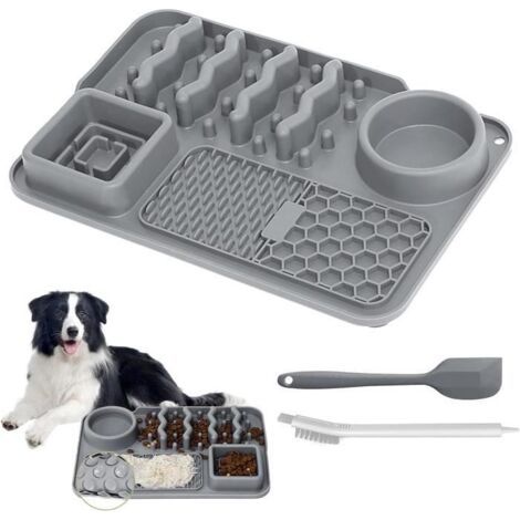 Tapis à lécher pour Chiens, Tapis Léchage Chien avec Ventouse, Gamelles pour Alimentation Lente 5 en 1, Tapis Léchage Alimentation (1/4)