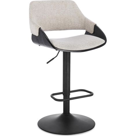 Chaise de bar pivotante réglable en hauteur 90,5/111 cm gris et noir