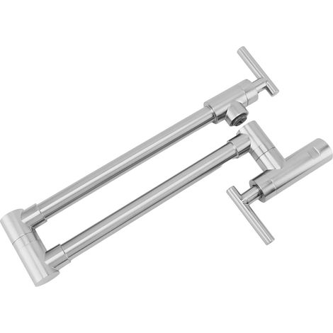 Robinet de remplissage mural universel en cuivre, pivotant, à double poignée et pliable, avec robinet d'eau froide simple pour salle de bain, balcon ou évier de cuisine (1/5)