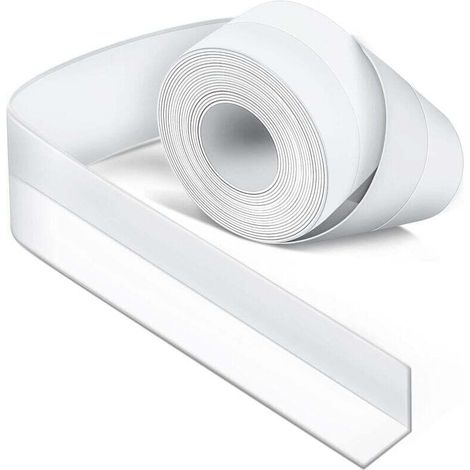Joint Silicone Blanc Salle de Bain, Joint Salle de Baignoire, Ruban D'étanchéité, Anti-Moisissure et Imperméable, Ruban Adhésif doux Adapté à la Cuisine, les Toilettes, le Coin,de