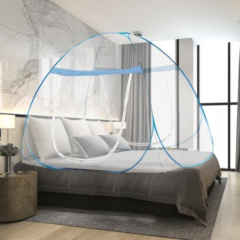 Moustiquaire de lit, 180 x 200 x 150 cm, pliable, portable, à mailles serrées, grande double porte, pour chambre à coucher, extérieur, camping (1/5)