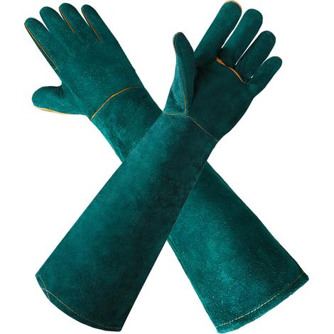Guantes para mascotas de 60 cm de largo: resistentes a mordeduras y arañazos, flexibles y duraderos para el cuidado de mascotas, jardinería y actividades al aire libre  Guantes de cuero para perros, g (1/5)