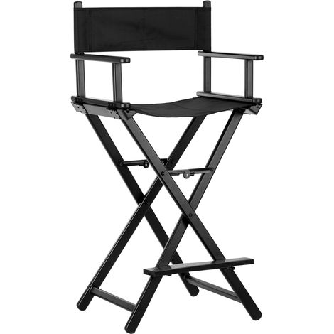 Chaise de maquillage pliante en aluminium noir (1/5)