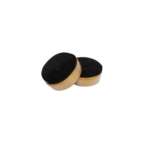Guidoline de vélo souple, motif fibre de carbone, absorption des chocs, antidérapante, dégradé or