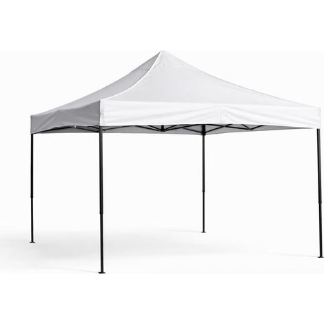 Gazebo Plegable 3x3 Metros, Cenador, Pergola, Carpas para Exteriores jardín, terrazas, Camping y Playa  PatasNegras  Blanca