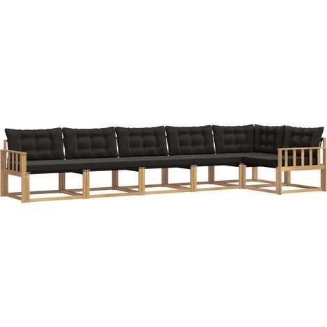 Outdoor Sofa Set with Cushion 6 pcs White and Black vidaXL (1/5)