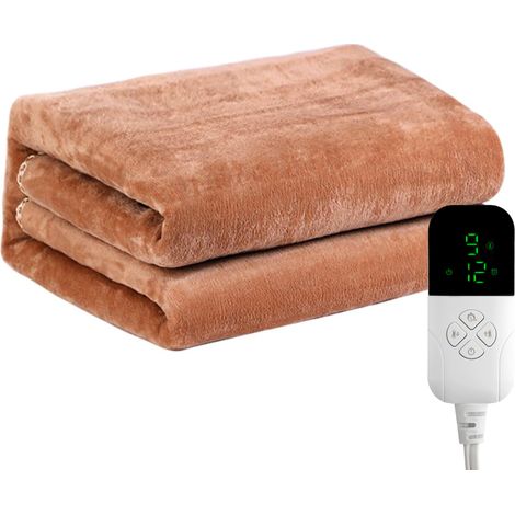 Couverture chauffante électrique, chauffage rapide, 9 niveaux température, minuterie, 180x130 cm, 220-240 V,couverture chauffante,plaid (1/5)