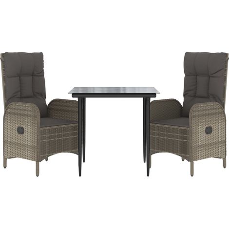 VidaXL - Lot chaises jardin empilables - anthracite - 5 pcs - terrasse (1/5)