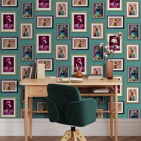 Muriva Fantastic Animals Wallpaper Bright Novelty Wall Paper Roll Koala Gecko Flamingo (1/5)
