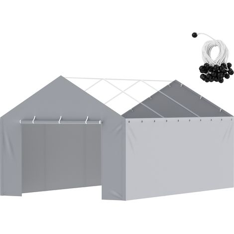Mophorn Cubierta de repuesto para toldo de cochera, pared lateral de 12 x 20 pies,lona refugio para tienda de campaña de garaje, resistente al agua y con protección UV,fácil instalación con cuerdas el (1/5)