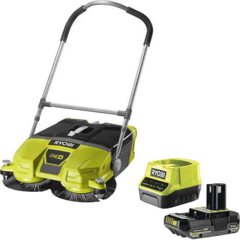 Confezione RYOBI Spazzatrice elettrica R18SW3-0G - 18V One+ - 53 cm - 1 Batteria 2.0Ah - 1 Caricabatterie rapido