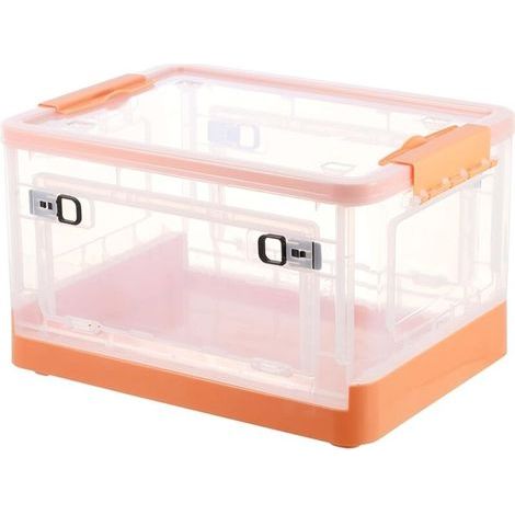 28L storage bins with lids - Organizing containers, storage box with door (orange) (1/5)