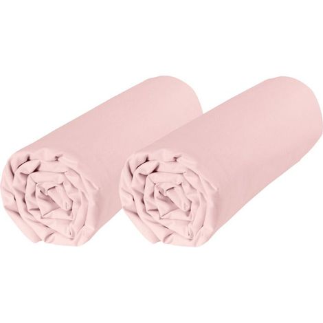 Lot de 2 draps housses bébé coton bio spécial Cododo 50x80 rose - Rose - P'tit Basile (1/4)