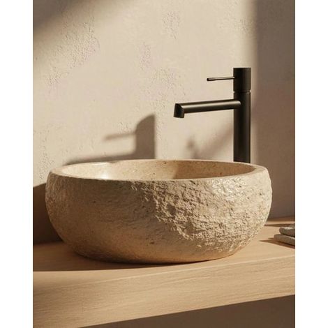 Rubinetto alto per lavabo senza scarico in ottone nero opaco Melin (1/3)
