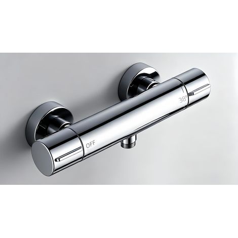Mélangeur de Douche Thermostatique 38℃ Chrome Sortie G1/2" (1/5)
