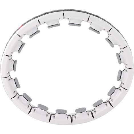 Cerceau de taille ajustable et amovible à 16 nœuds pour adultes, idéal pour la perte de poids (blanc). (1/5)