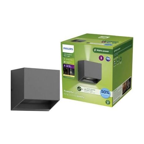Philips LED Alix applique murale antracite per esterni