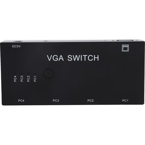 Commutateur VGA 4 Ports d'Entrée 1 Sortie, Boîtier de Partage pour Moniteurs VGA/XVGA/SVGA/UXGA (1/5)