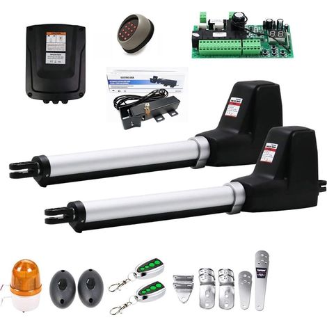 Kit d'ouvre-portes automatiques Kit d'ouverture de porte pivotante électrique à double aile robuste Kit de matériel complet de moteur de porte double automatique for balançoire, allée, clôture pour ac (1/5)