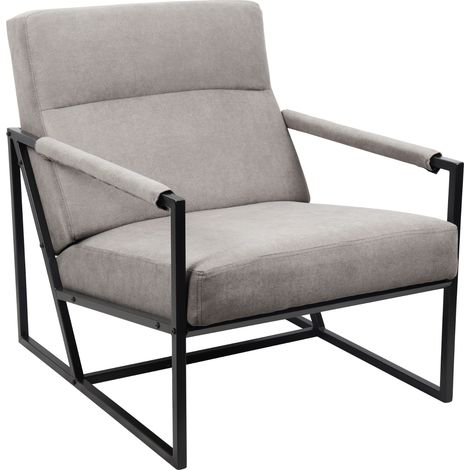 SVITA CHRIS Loungestuhl Cocktailsessel Polsterstuhl mit Armlehne Grau