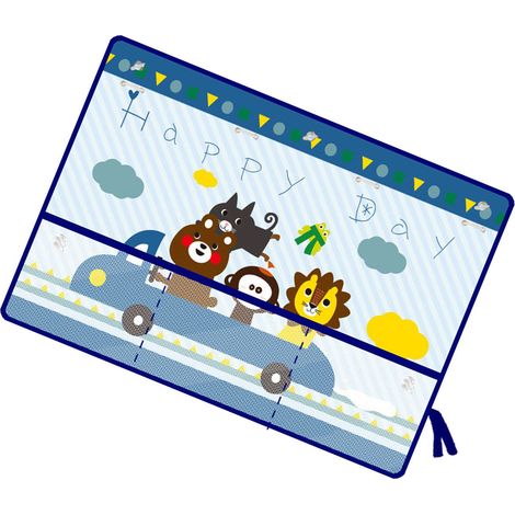 Pare-soleil multifonction avec rangement, rideau anti-UV en maille, ventouse cartoon, pochette filet, conduite agréable, protection solaire auto. (1/5)