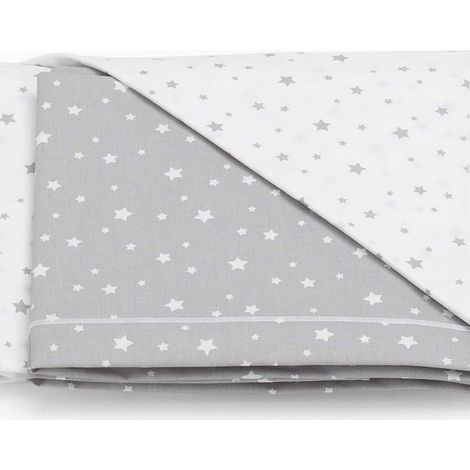 Italbaby Bettwäsche-Set für Kinderbetten 3 Teile Graue Sterne 100% Baumwolle