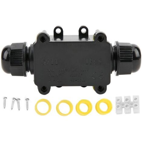 Lot de 3 boîtes de jonction IP68, connecteur de protection étanche à 2 voies pour câbles souterrains extérieurs, destiné aux connexions électriques. (1/4)