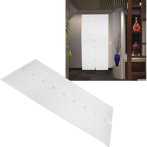Porte insecticide autonome avec fermeture magnétique - Rideau porte imprimé polyester 210x100cm blanc - Lot complet avec rideau et clous (1/5)