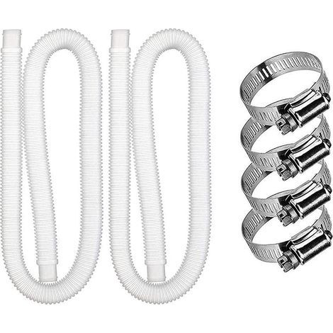 Tuyau de Piscine, Tuyau et Pince de Rechange pour Filtre de Piscine, Tuyau de Rechange pour Pompe de Piscine 300GPH 330GPH (Ensemble blanc 2PCS) (1/5)