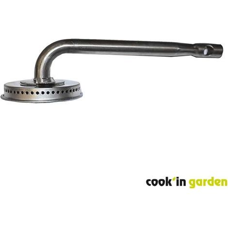 Edelstahlbrenner rund - L 26 x B 10,5 x H 6 cm-Cook in Garden