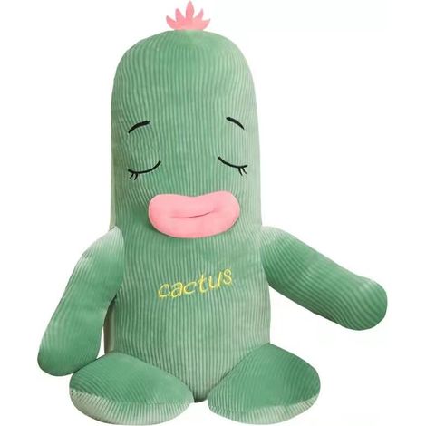 Peluche - Mignonne plante cactus à grande bouche, coussin en peluche, cadeau d'anniversaire pour enfants filles et garçons (35 cm) (1/5)