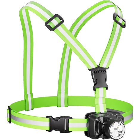 Luci da corsa da 550 lumen per corridori, luce da corsa con 6 modalità e inclinazione regolabile a 90°, gilet riflettente ricaricabile per la visibilità notturna