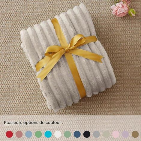 Couverture - 150 x 200 cm - Pour Lit Une Personne - En Flanelle 100 % - Beige - 1 Pièce (1/5)