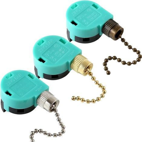 Pieces ZE-268S6 3-Speed 4-Wire Ceiling Fan Switch for Ceiling Fans and Wall Lights Replacement Chain Switch (1/5)